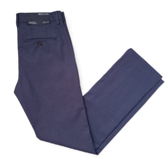 RW & Co Women's Dress Pants Two-Tone Blue Tailored Fit Straight Leg Size 6/7 - Picture 1 of 7